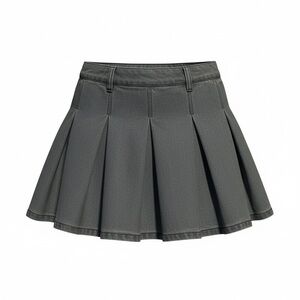 Vintage denim Pleated Mini Skirt Sz 26 XS